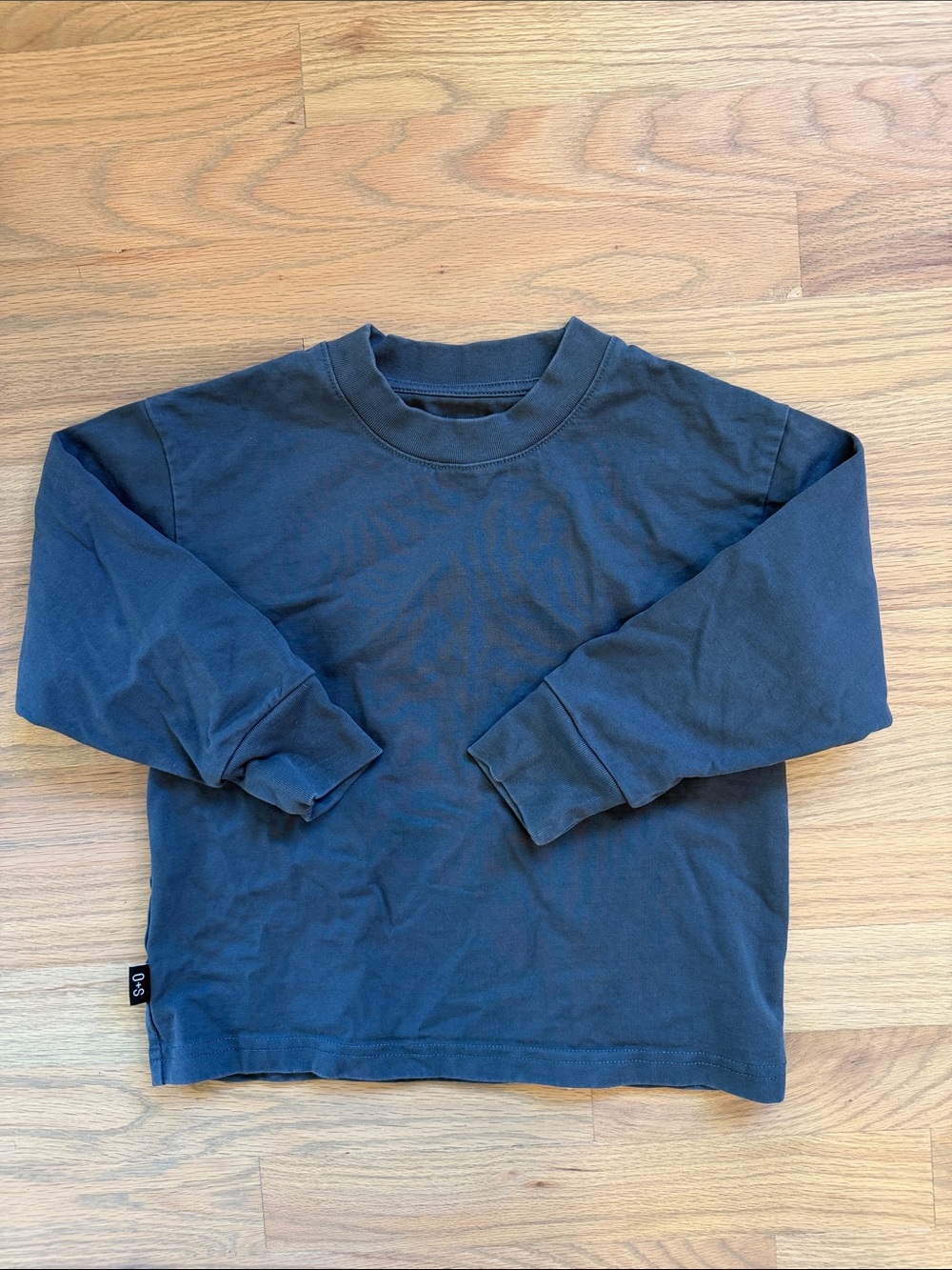 Olive + Scout Thick Cotton Long Sleeve Navy Crewneck Tee Boys 4T NWOT